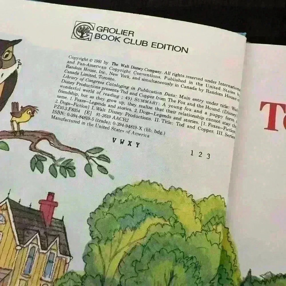VNTG 1981 - Disney Tod and Copper from the Fox and the Hound - Hard Cover Book - Picture 3 of 10